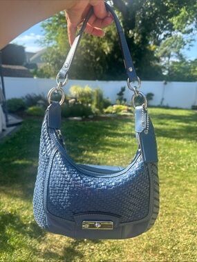 Coach Kristin Woven Two-Way Bag in Denim Blue